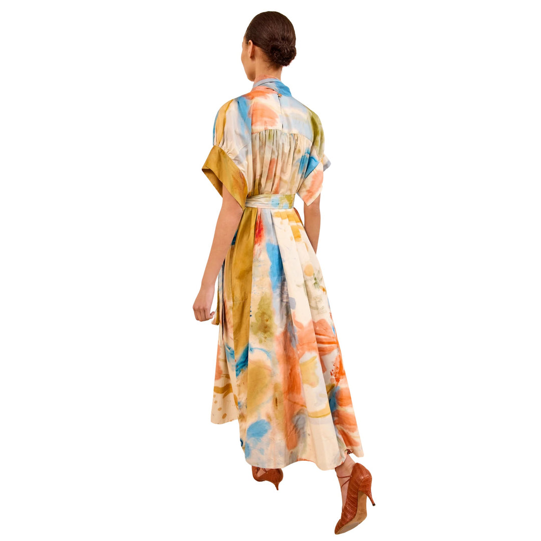 Studio Short Sleeve Cotton Dress in Western Dream