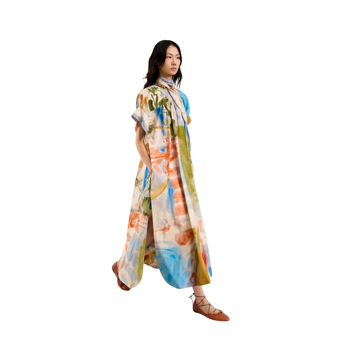 Studio Short Sleeve Cotton Dress in Western Dream