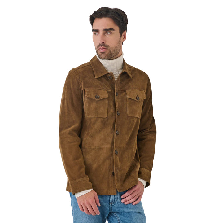 Suede Utility Shirt Jacket