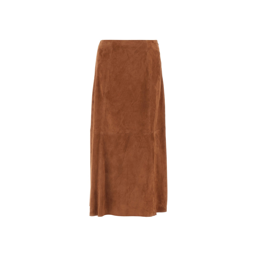 Suede and Knit A-Line Skirt