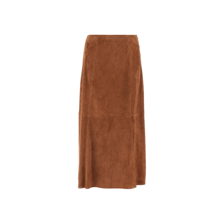 Suede and Knit A-Line Skirt