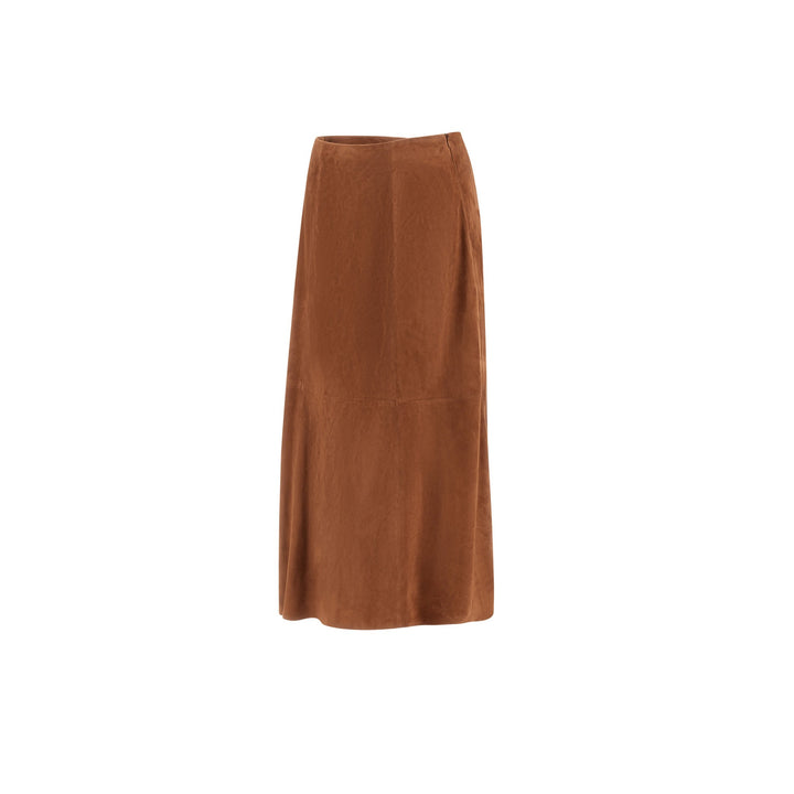 Suede and Knit A-Line Skirt
