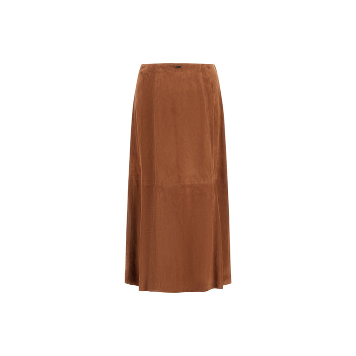 Suede and Knit A-Line Skirt