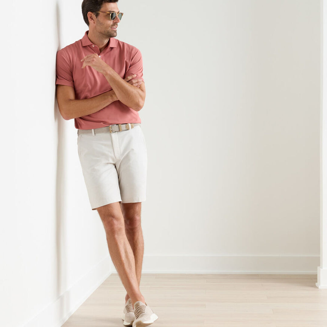 Surge Linen-Blend Performance Short in Truffle