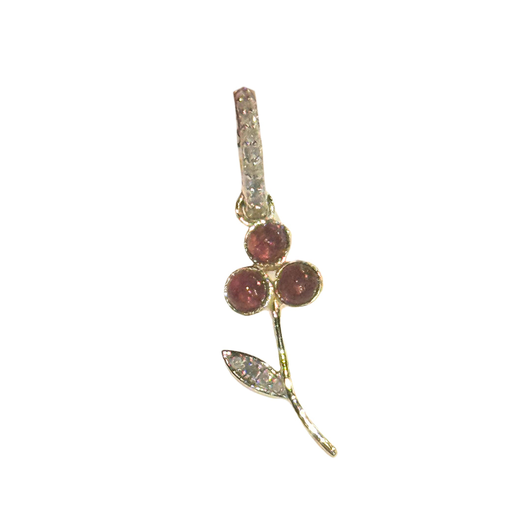 Jade/Diamond Red Cherry Pendant