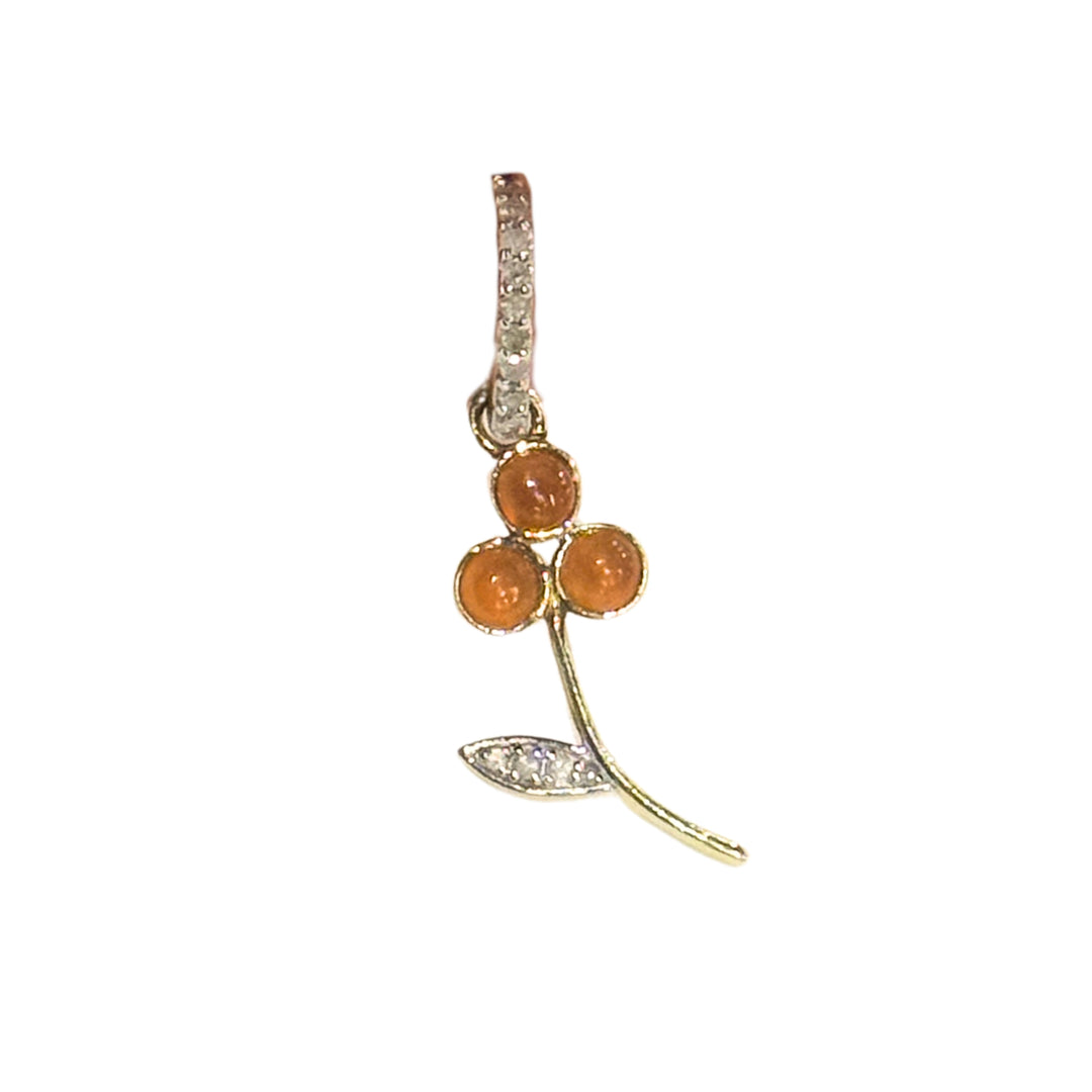 Jade/Diamond Orange Cherry Pendant