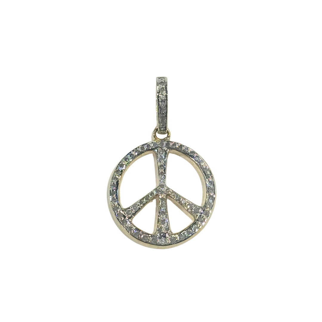 Diamond Peace Sign Pendant