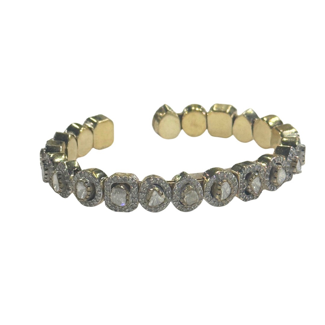 Diamond/Gold Open Bangle