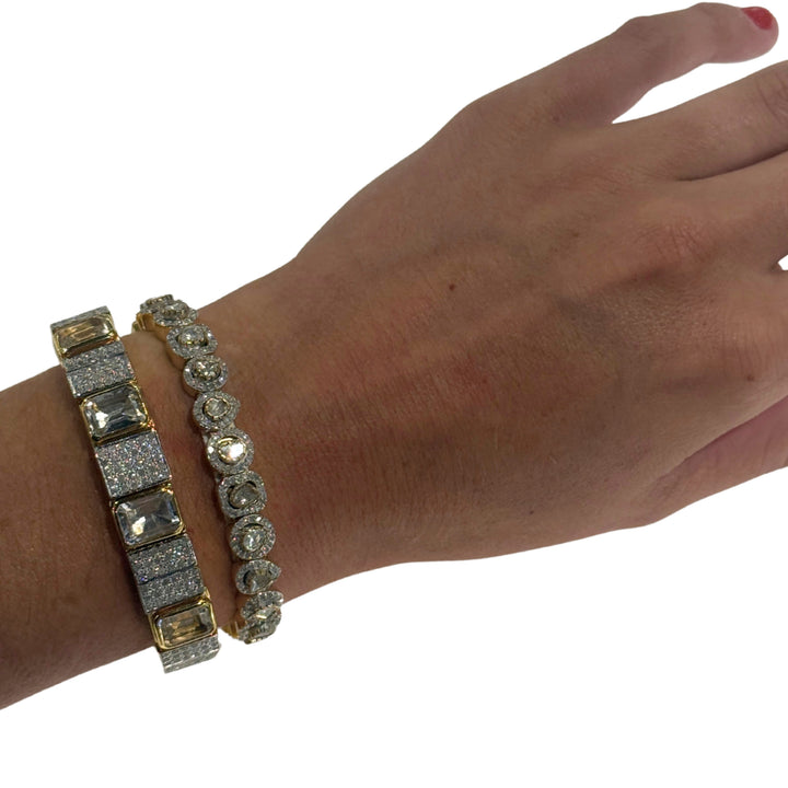 Diamond/Gold Open Bangle