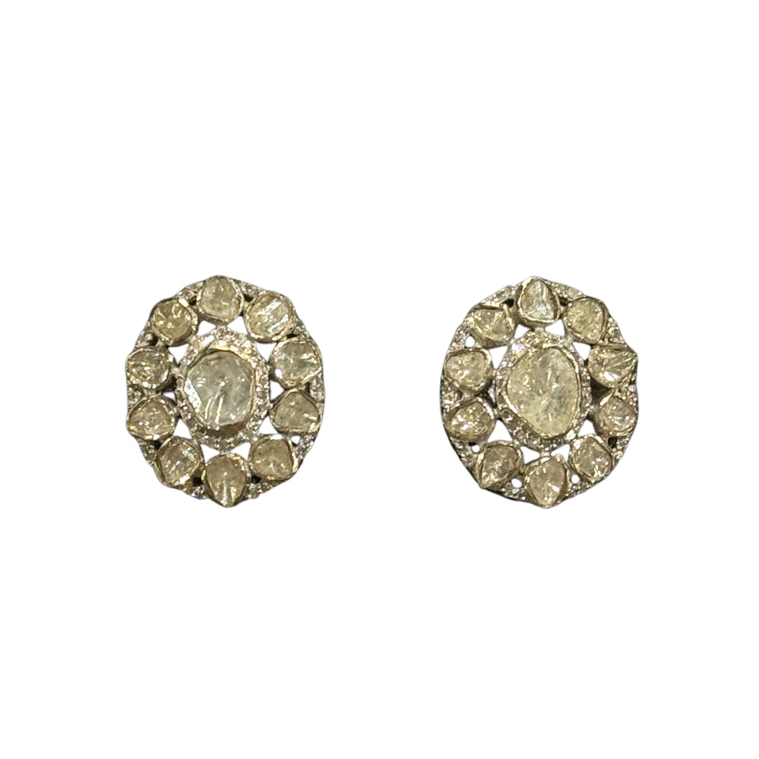 Oval Diamond Stud Earrings