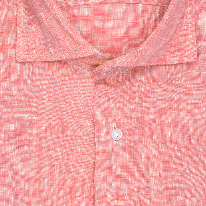 Linen Shirt with Stripe Collar and Cuff