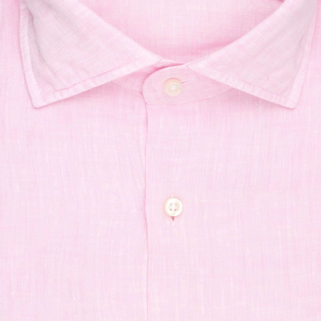 Linen Shirt with Stripe Collar and Cuff