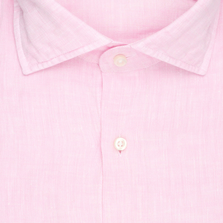 Linen Shirt with Stripe Collar and Cuff