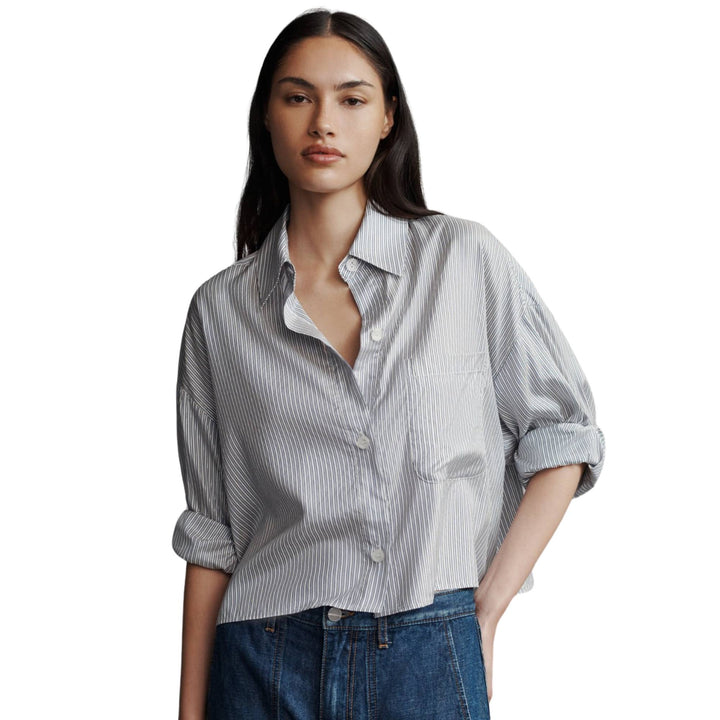 Next Ex Shirt - Ivory/Indigo/Gold