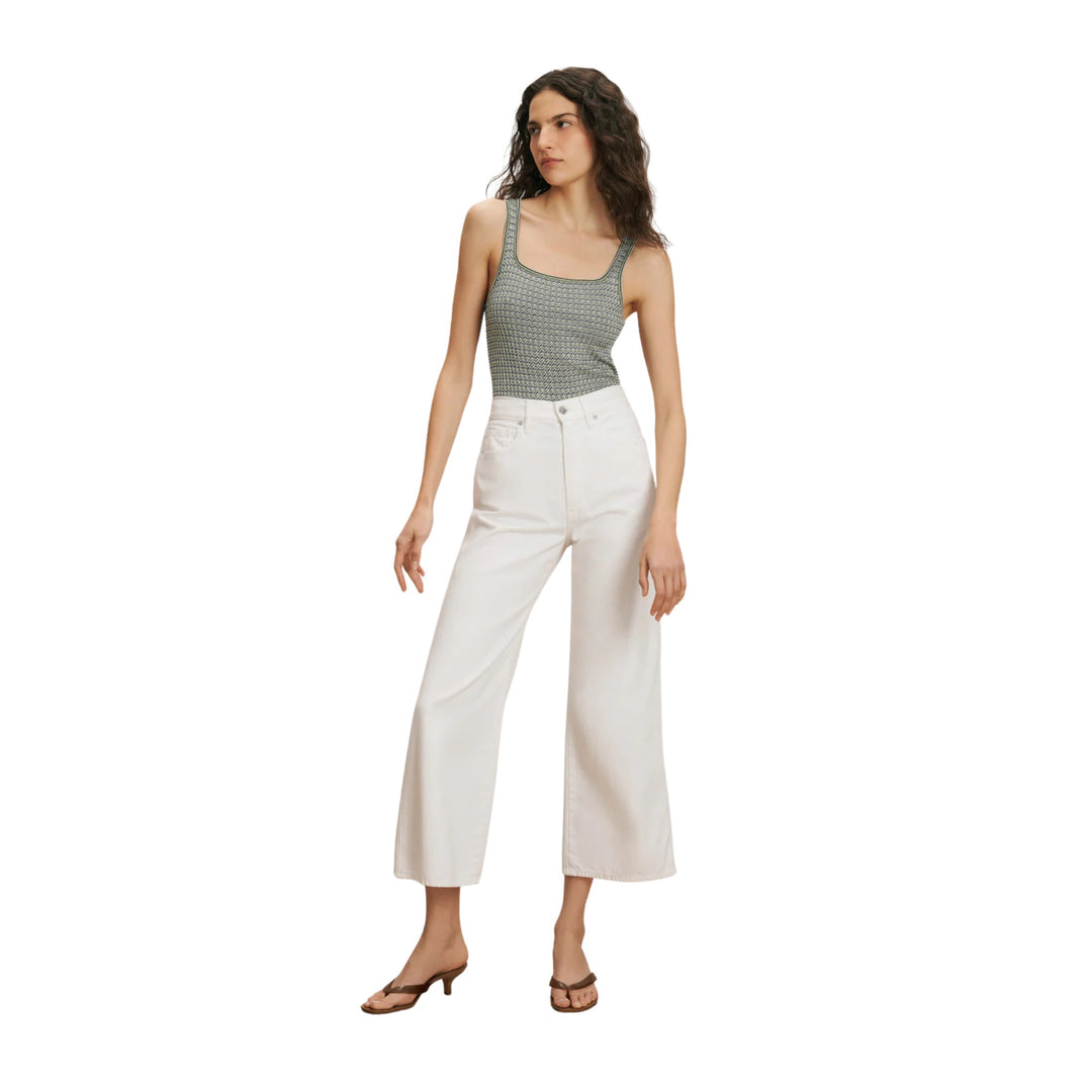 Taylor Cropped High Rise Wide in White