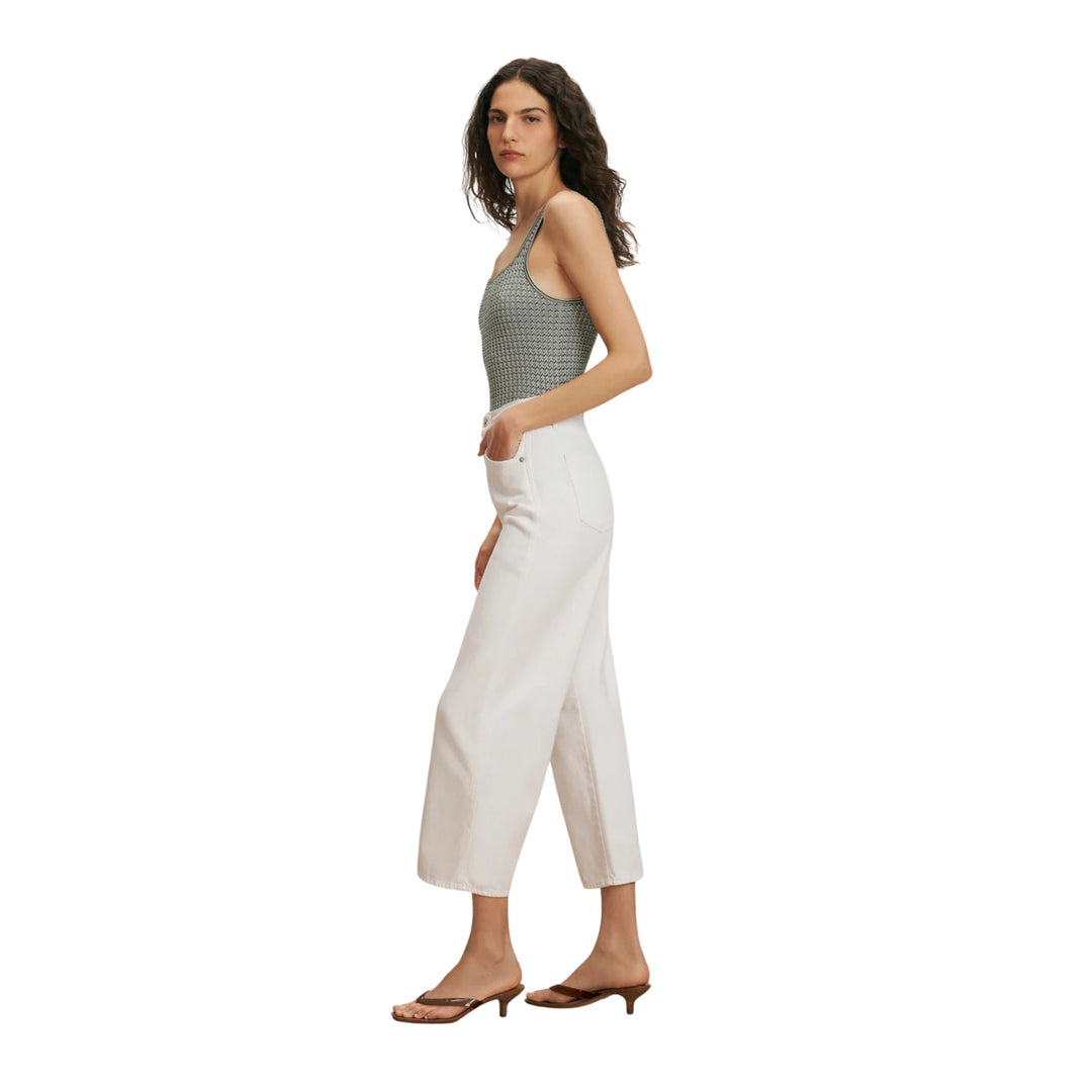 Taylor Cropped High Rise Wide in White