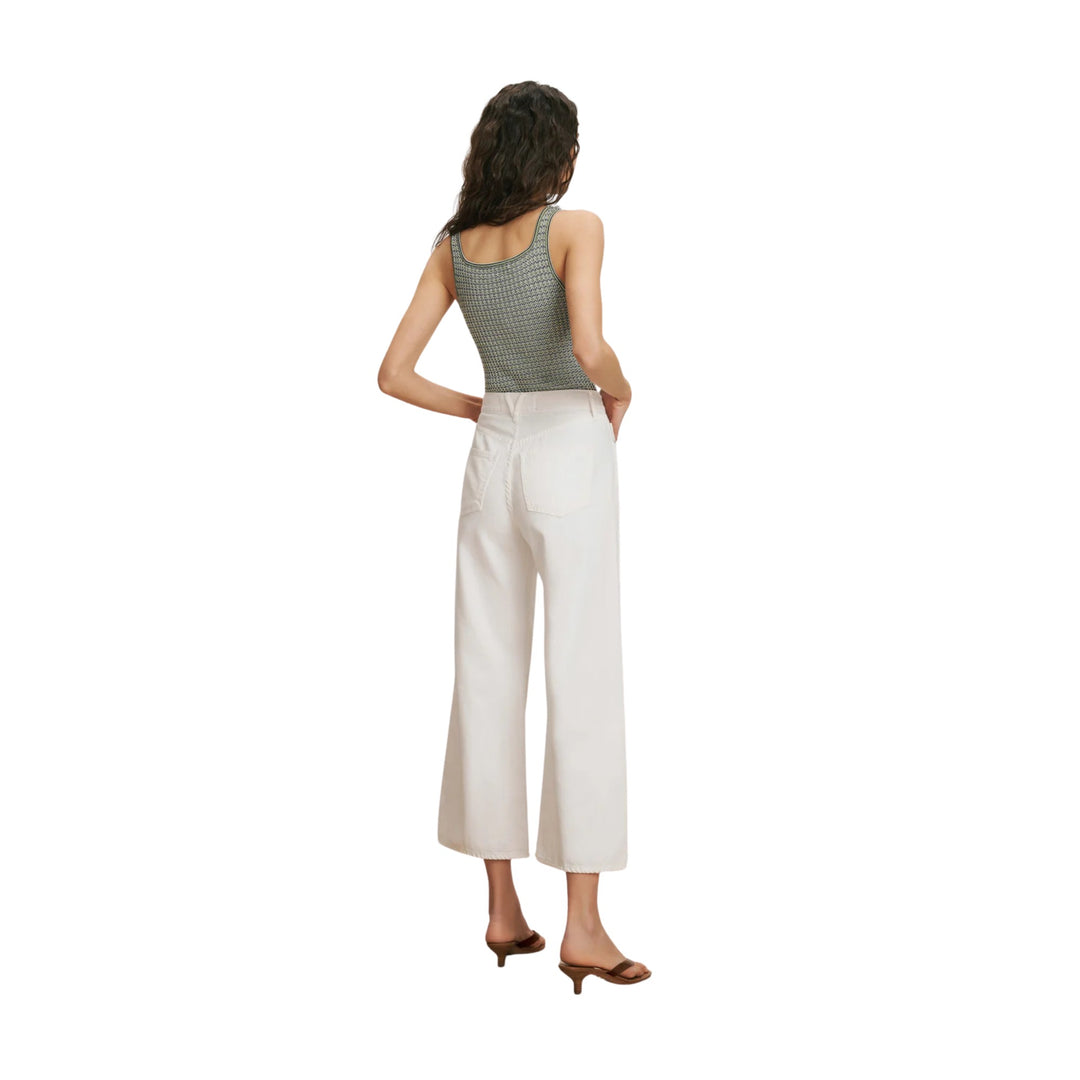 Taylor Cropped High Rise Wide in White