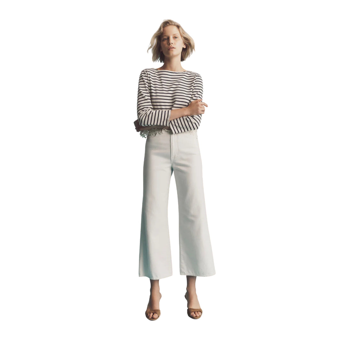 Taylor Cropped High Rise Wide in White