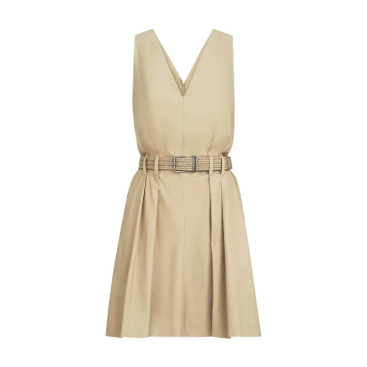 Cotton Twill Belted Dress