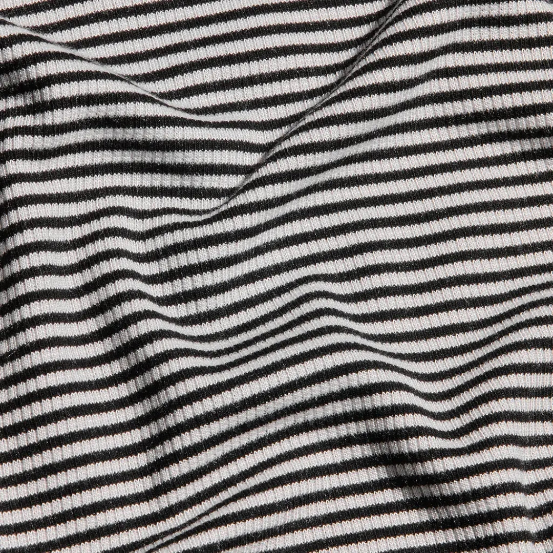 Tess Long Sleeve Tee in Black and White Stripe