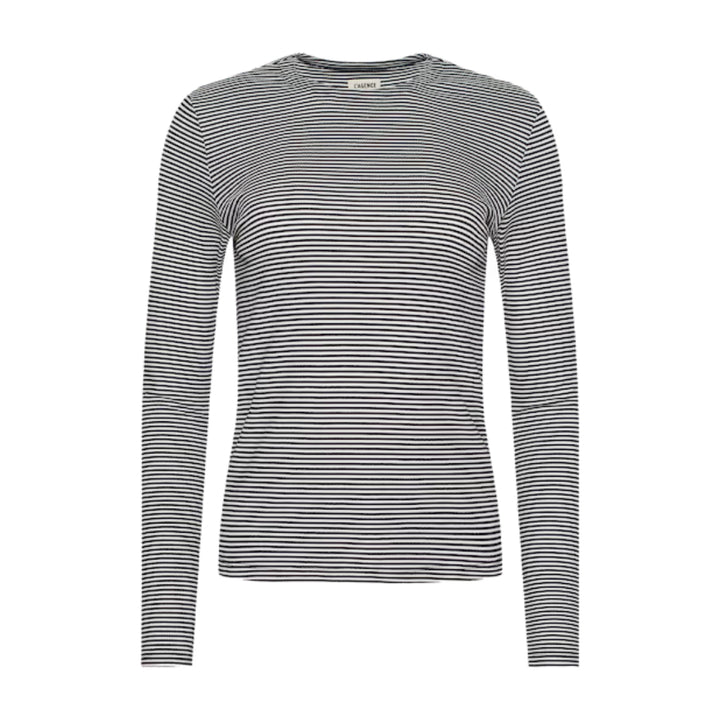 Tess Long Sleeve Tee in Black and White Stripe