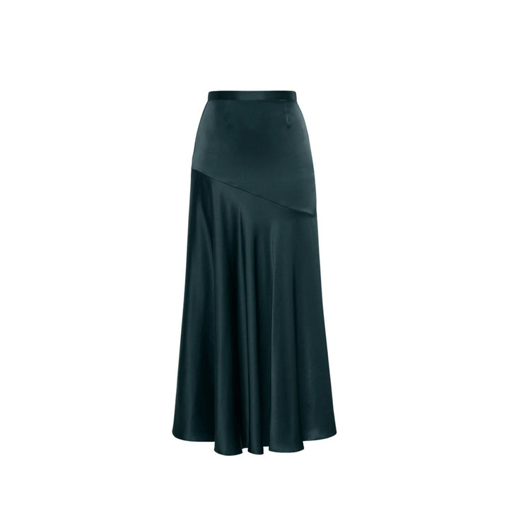 Tess Skirt in Charmeuse in Hunter Green