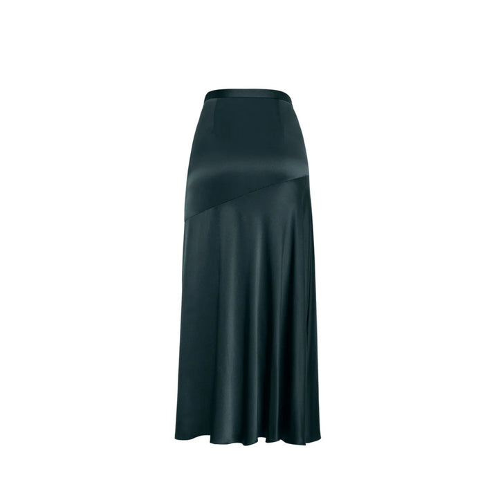 Tess Skirt in Charmeuse in Hunter Green