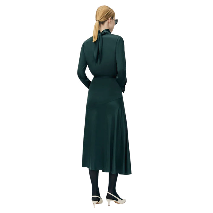 Tess Skirt in Charmeuse in Hunter Green