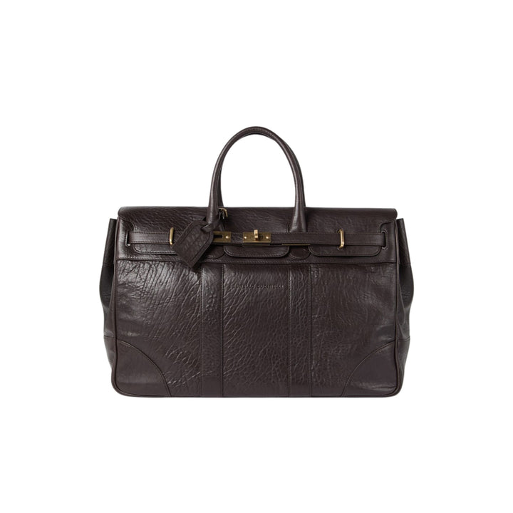 Textured grain leather country bag