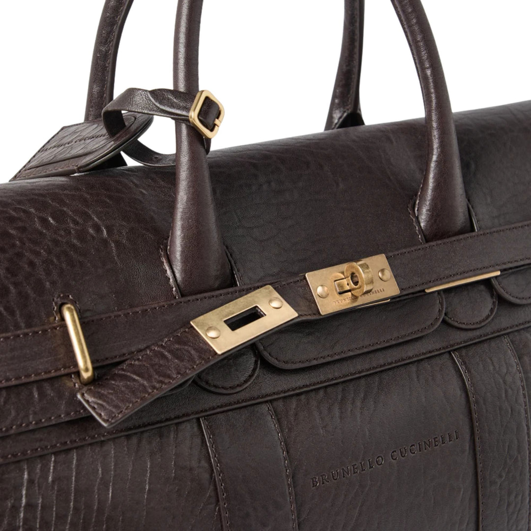 Textured grain leather country bag