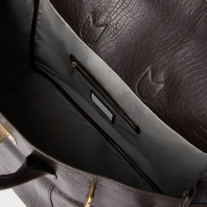 Textured grain leather country bag