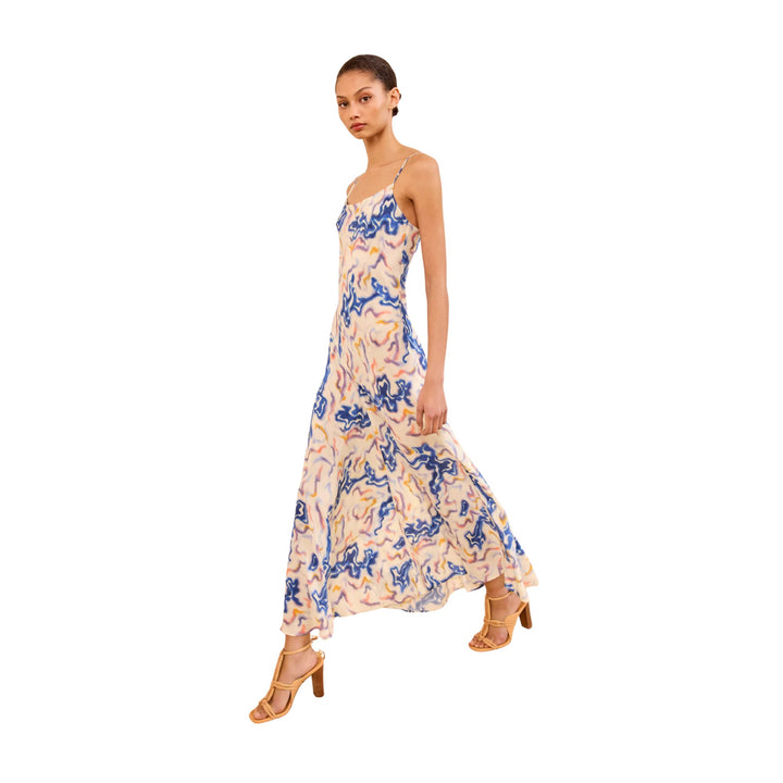 Thais Bias Silk Dress in Prism