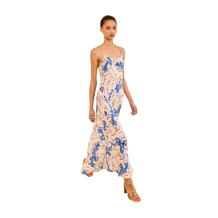 Thais Bias Silk Dress in Prism