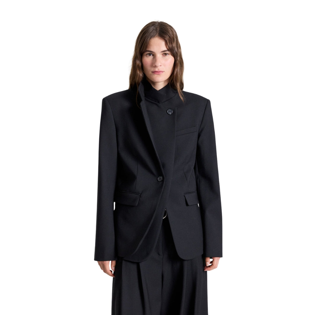 The Double Take Stretch Wool Blazer in Black