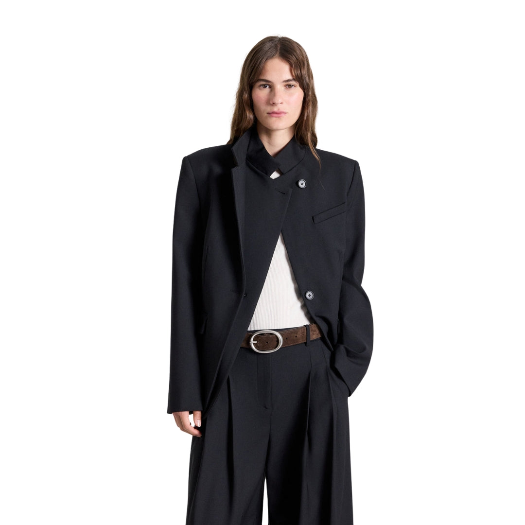 The Double Take Stretch Wool Blazer in Black