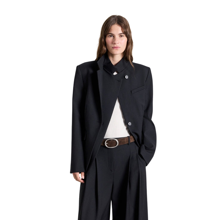 The Double Take Stretch Wool Blazer in Black