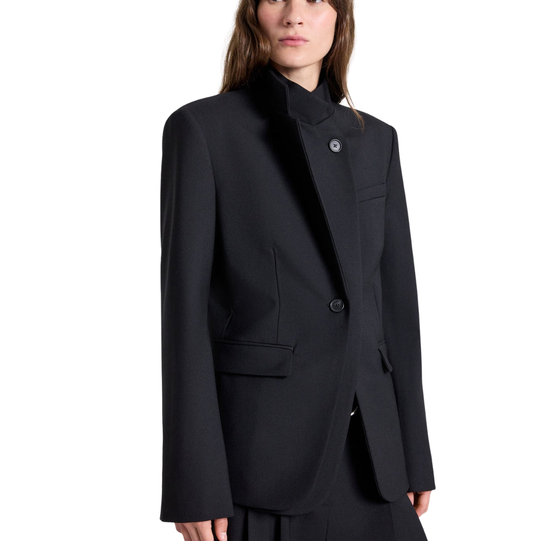 The Double Take Stretch Wool Blazer in Black