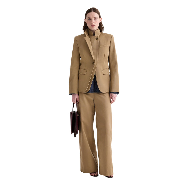 The Double Take Trench Chino Twill Blazer in British Khaki