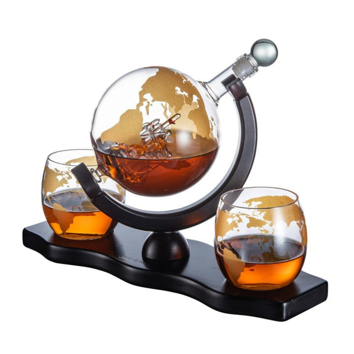 The Wine Savant Globe Ship Whiskey & Wine Decanter