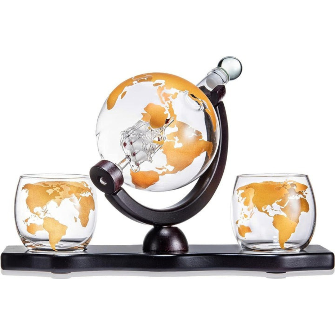 The Wine Savant Globe Ship Whiskey & Wine Decanter