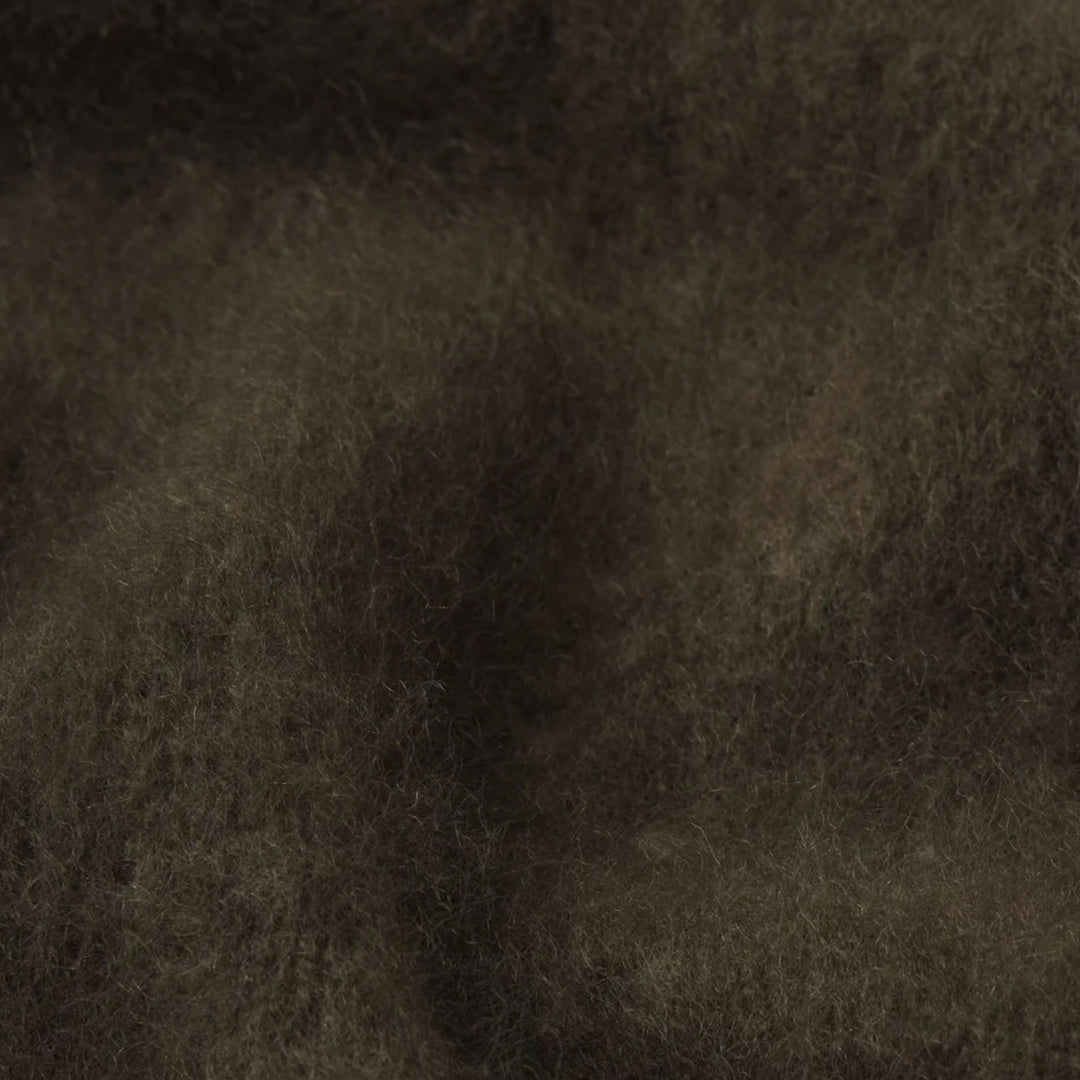The Cashmere Airy Teddy Cardi in Deep Olive