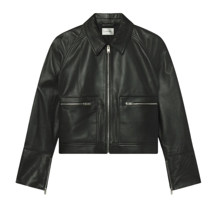 The Leather Zip Front Jacket