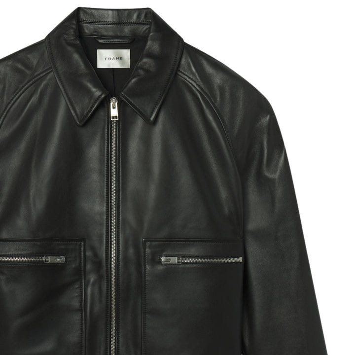 The Leather Zip Front Jacket