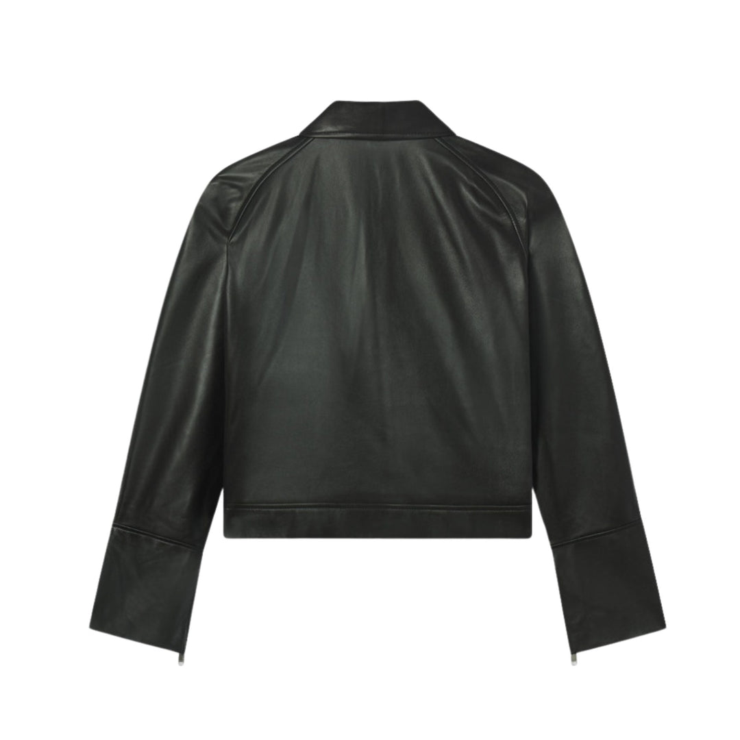 The Leather Zip Front Jacket