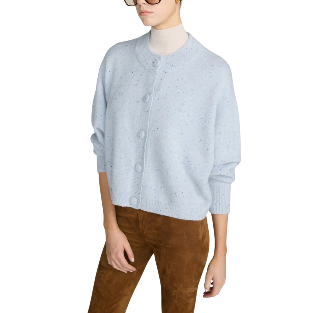 The Lightweight Fleck Cardi in Light Blue
