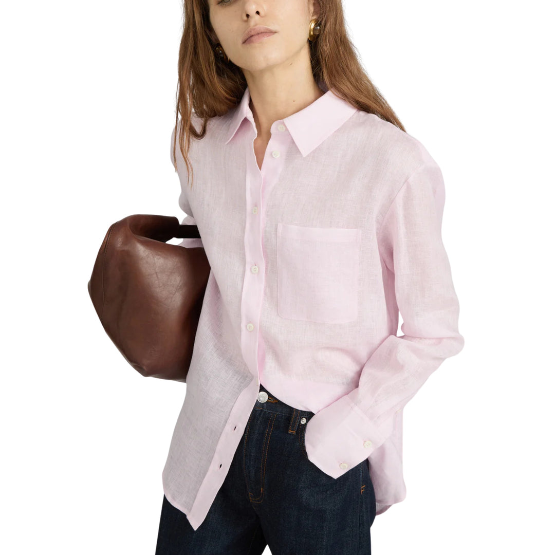 The Linen Boy Shirt in Bubble Gum