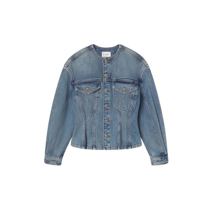 The Nipped Collarless Jacket in Umbria