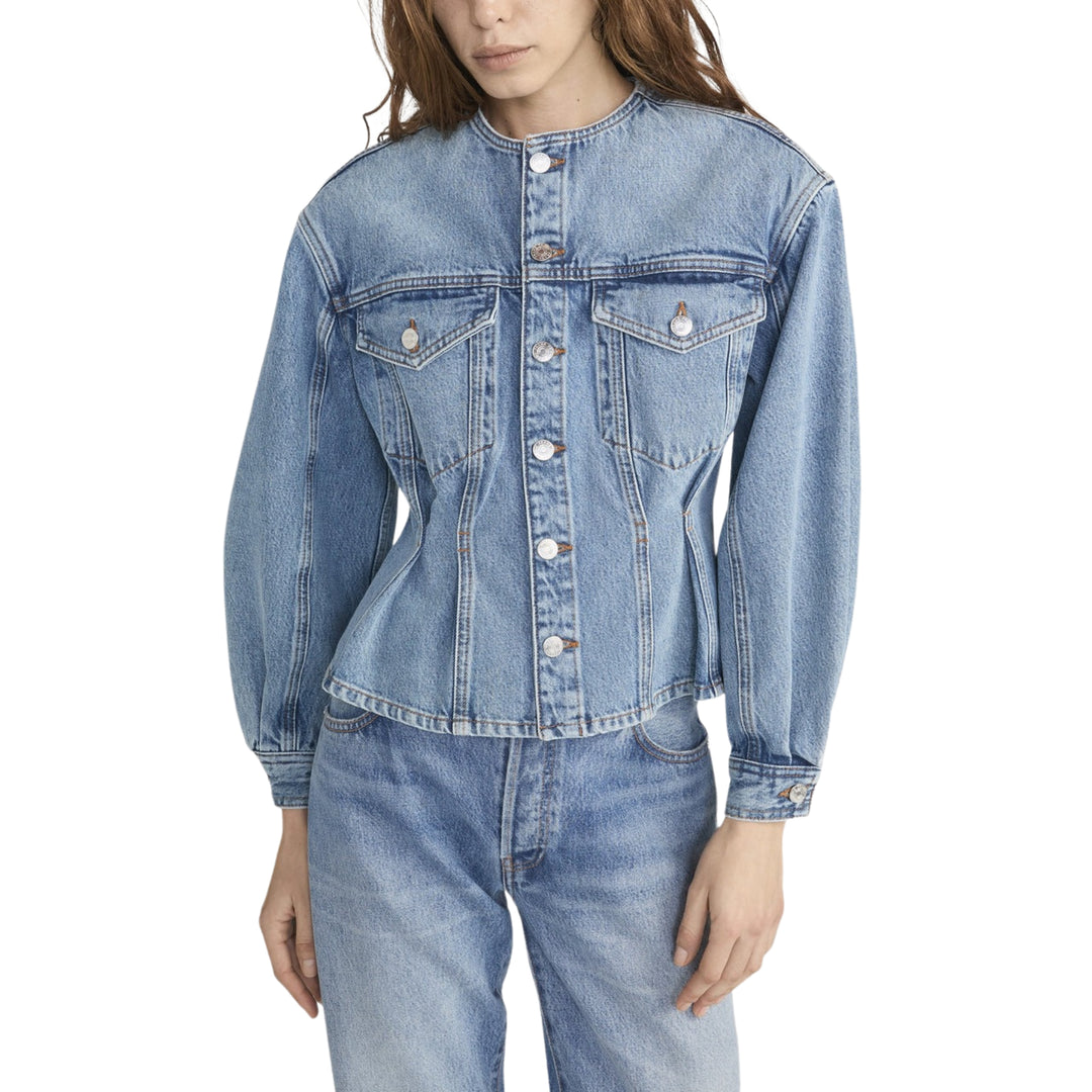 The Nipped Collarless Jacket in Umbria