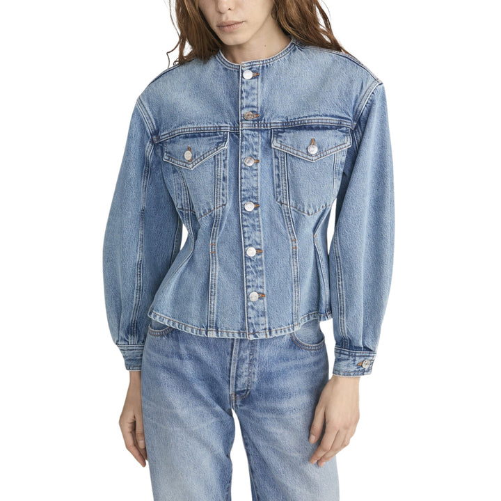 The Nipped Collarless Jacket in Umbria