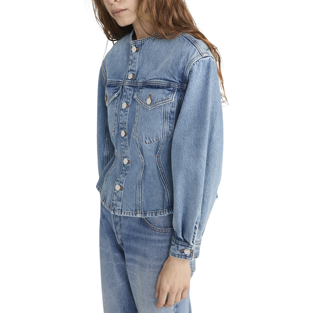 The Nipped Collarless Jacket in Umbria